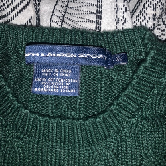 Ralph Lauren Green Cable Knit Sweater - Picture 3 of 3